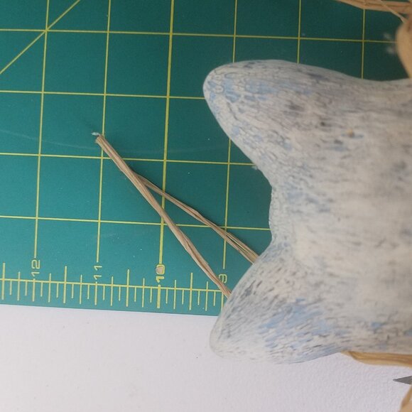 Cat Sitting On Shelf Looking Down vtg Ceramic blue with blue accents collar - Picture 10 of 10